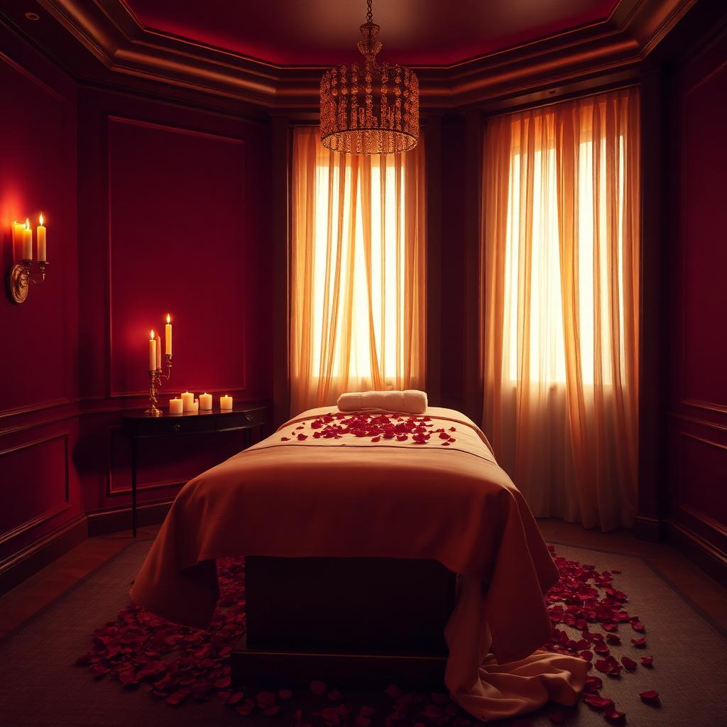 Sala de massagem reservada com luz quente